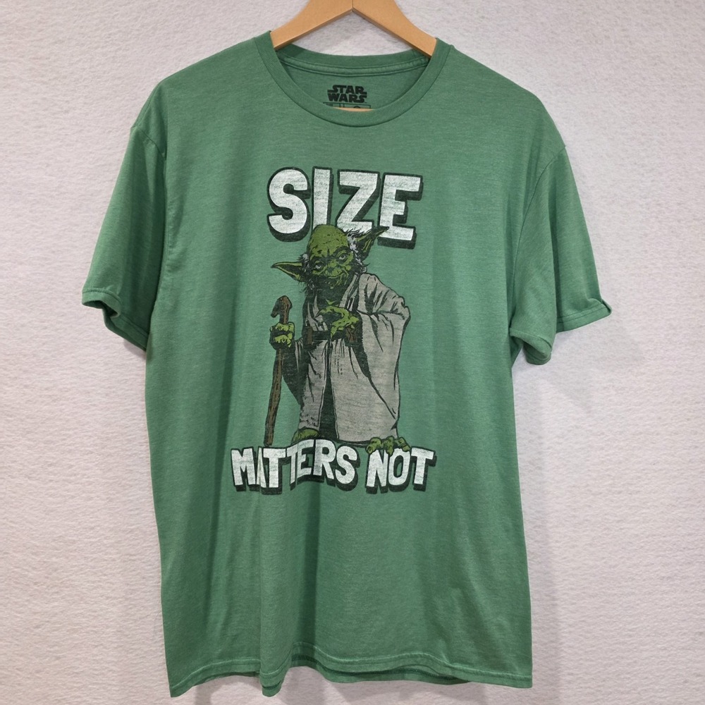 Star Wars Yoda "Size Matters Not" Men's T-shirt Green Size XL
